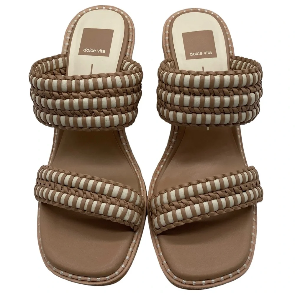 Dolce Vita Shoes Abigal Sandals Brown Beige Espadrille Wedge Casual Neutral NEW - Picture 5 of 11